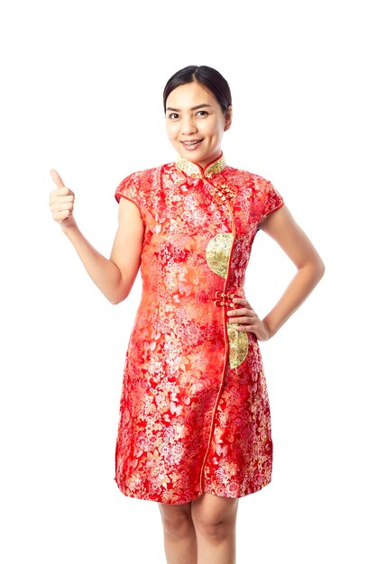 Foto año nuevo chino chica asiática