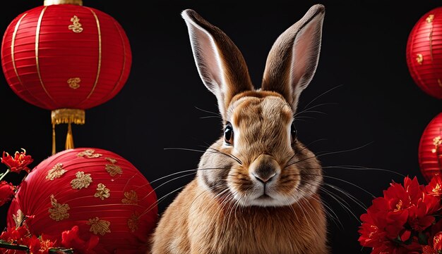 Año nuevo chino conejo Año del conejo Fondo del año nuevo chino