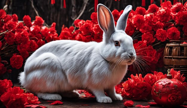 Año nuevo chino conejo Año del conejo Fondo del año nuevo chino