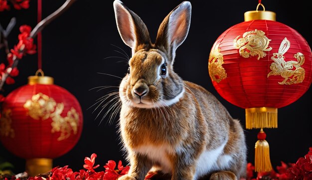 Foto año nuevo chino conejo año del conejo fondo del año nuevo chino