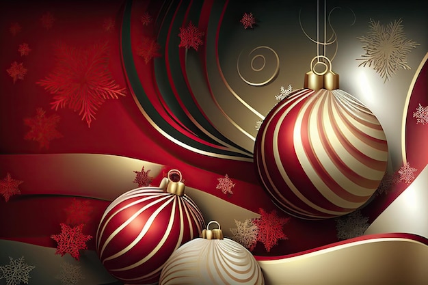 Año nuevo y Feliz Navidad Vacaciones Invierno Fondo Decoraciones navideñas telón de fondo generativo ai