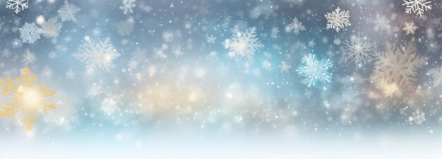 Año Nuevo de Invierno o Navidad fondo abstracto con copos de nieve brillantes y bokeh en un fondo claro