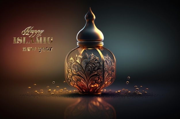 Año Nuevo Islámico El día del comienzo del año según el calendario islámico el primer día del mes de Muharram tradición musulmana religión luna IA generativa