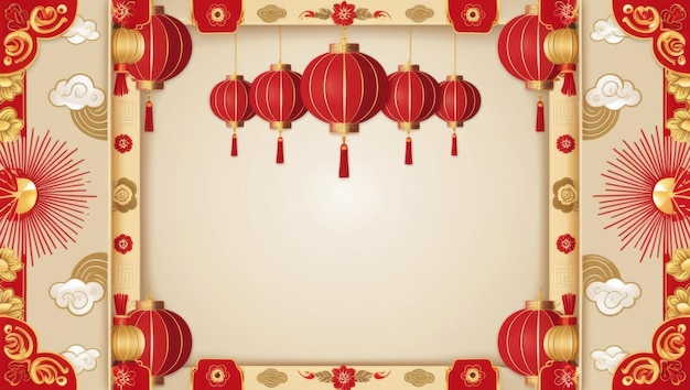 Año Nuevo Lunar BG Tet Fondo plano Celebración china vietnamita Diseño de eventos Tapa de pared