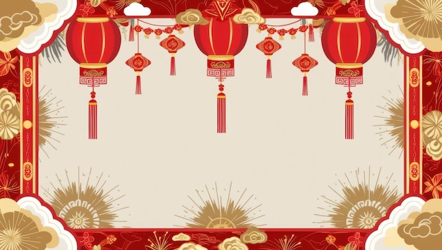 Año Nuevo Lunar BG Tet Fondo plano Celebración china vietnamita Diseño de eventos Tapa de pared