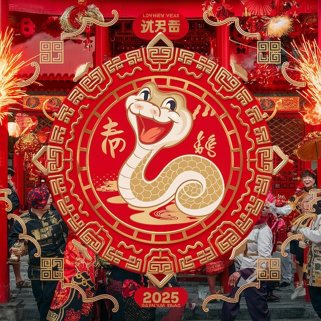 Año de la Serpiente Pintura china Año de oro de la Serpente