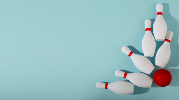 Foto anordnung der bowling-pins von oben