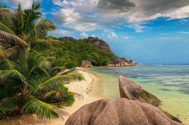 Anse Source Dargent Strand auf den Seychellen der Insel La Digue