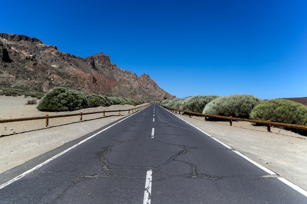 Ansicht an der Straße in Nationalpark Teide, Spanien