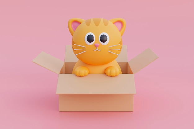 Ansicht der entzückenden 3D-Katze