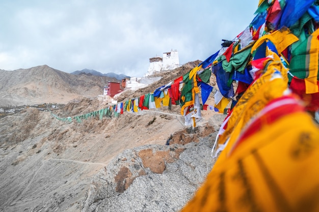 Ansicht der Landschaft Namgyal Tsemo Gompa in Leh, Ladakh, Indien