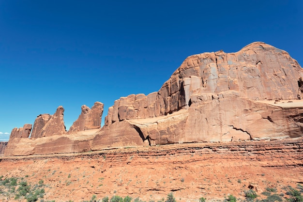 Ansicht der roten Felsen im Arches National Park, Utah