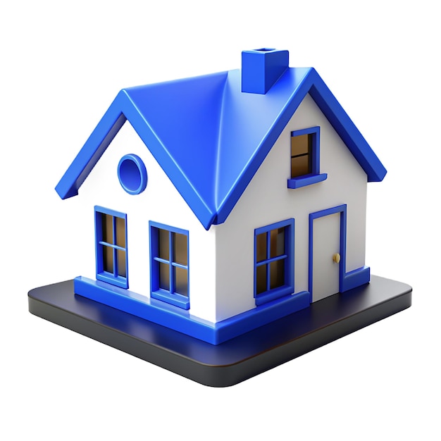 Ansicht des 3D-Grafikhauses3D-Haus-Ikon Illustration 3D-Rendering des Home-Ui-Icons
