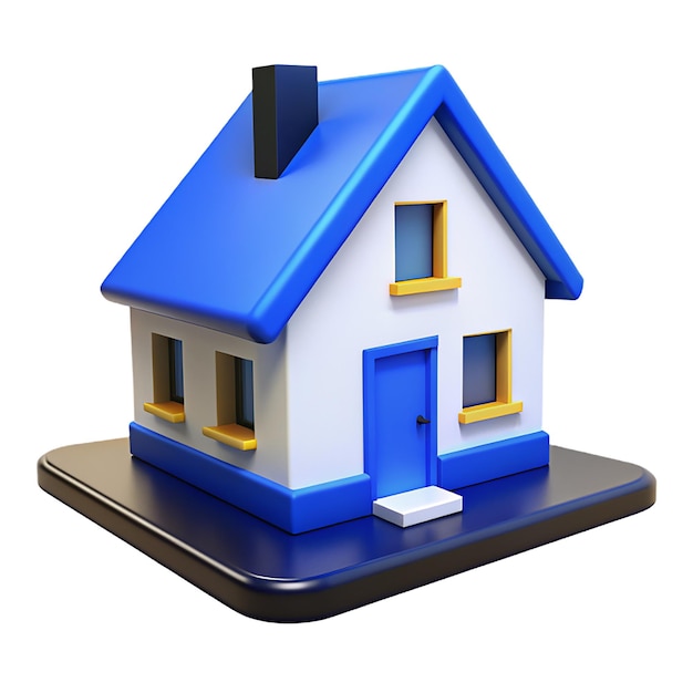 Ansicht des 3D-Grafikhauses3D-Haus-Ikon Illustration 3D-Rendering des Home-Ui-Icons