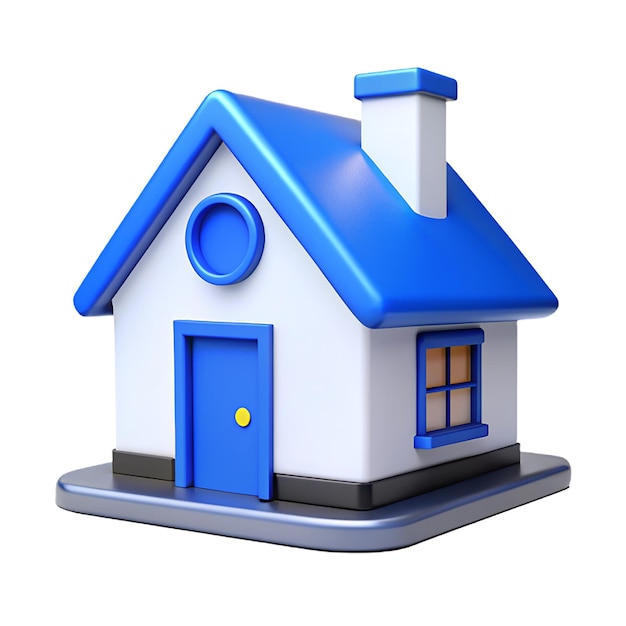 Ansicht des 3D-Grafikhauses3D-Haus-Ikon Illustration 3D-Rendering des Home-Ui-Icons