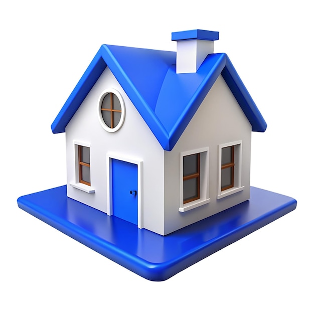 Ansicht des 3D-Grafikhauses3D-Haus-Ikon Illustration 3D-Rendering des Home-Ui-Icons
