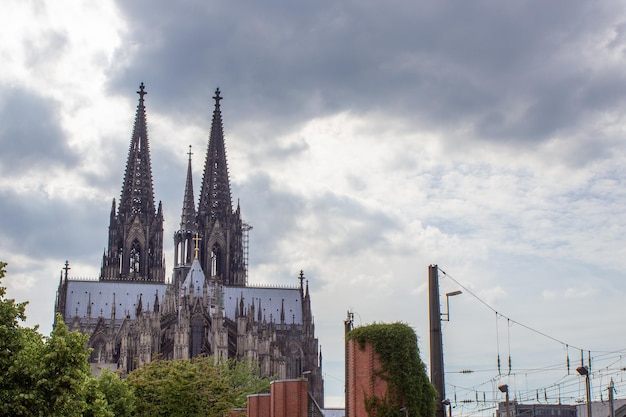 Foto ansicht des kölner domdenkmals des deutschen katholizismus und der gotischen architektur in köln deutschland