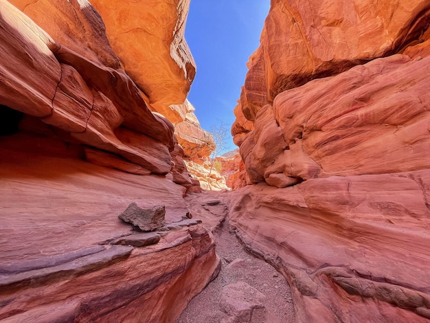 Ansicht des Red Salam Canyon in der Sinai-Wüste Ägypten