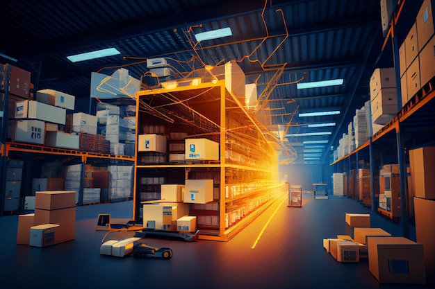 Ansicht einer Logistikorganisation im Smart Warehouse