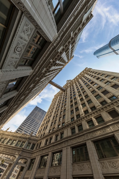 Ansicht von Gebäuden und Wolkenkratzern in Chicago