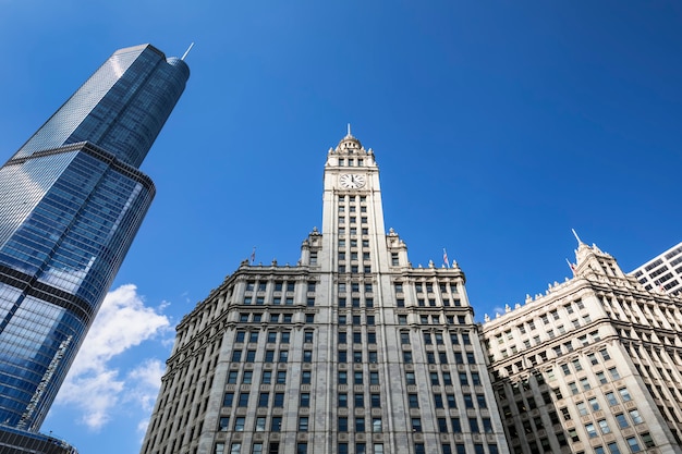 Ansicht von Gebäuden und Wolkenkratzern in Chicago