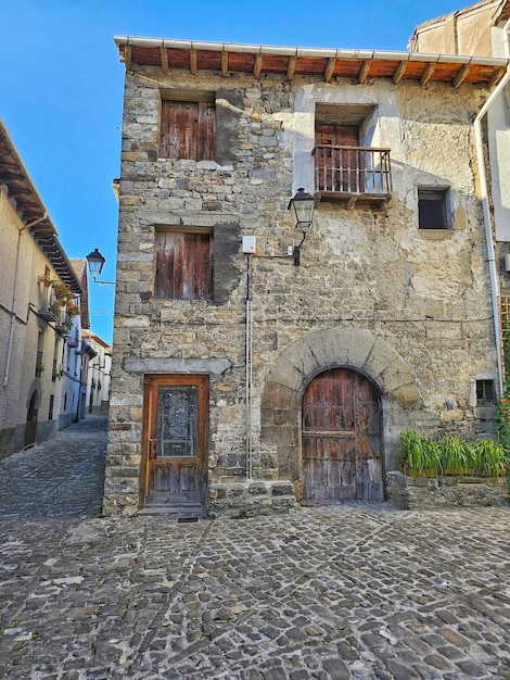 Anso rua uma cidade nos Pirenéus de Huesca