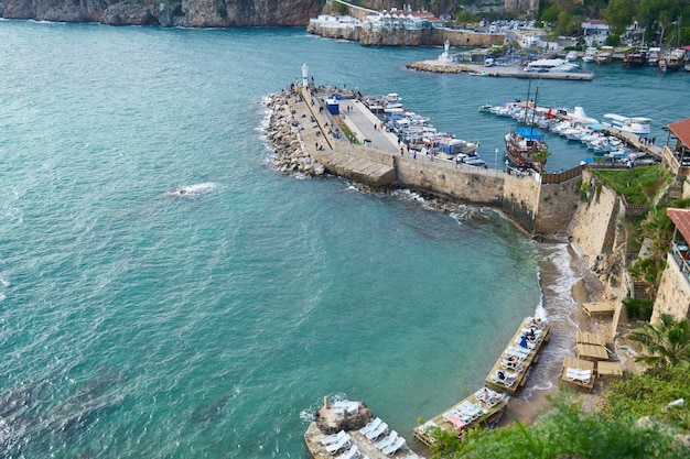 Antalya cidade velha fundo marina da Turquia