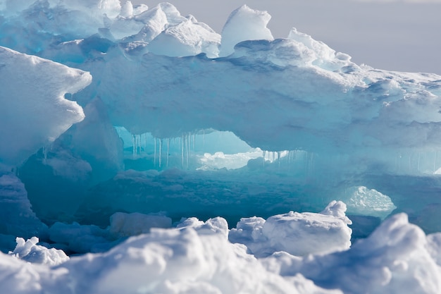 Foto antarktischer gletscher. natur hintergrund