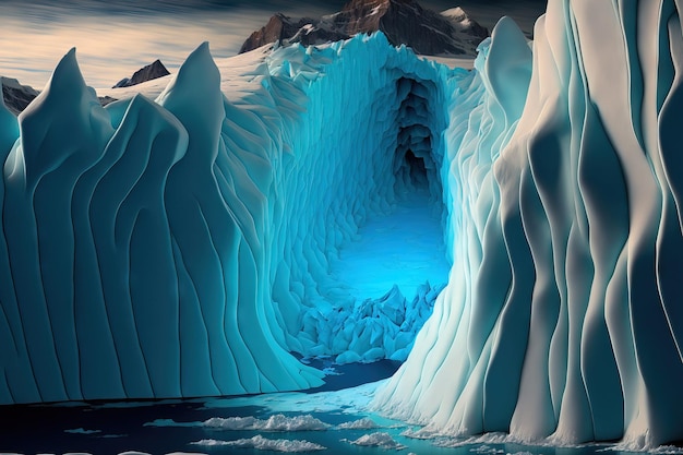 Antarktisches Gletscherschmelzen aufgrund des Klimawandels in einem sich erwärmenden Klima
