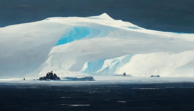 Antártida nieve montaña océano interminable nieve cielo invierno