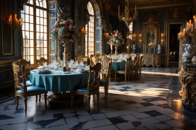 Foto la antecámara de la mesa real del palacio de versalles