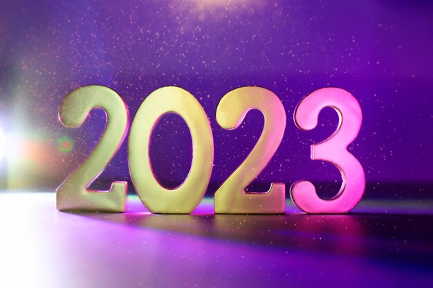 Antecedentes del año nuevo 2023 Hermoso banner web panorámico