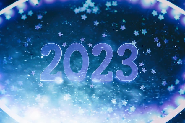 Antecedentes del año nuevo 2023 Hermoso banner web panorámico