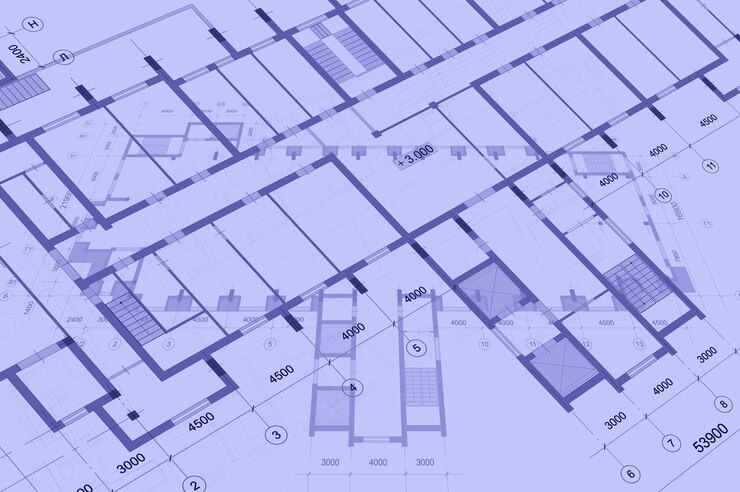 Foto antecedentes arquitectónicos con dibujos técnicos. serie de planos. textura del plano del sitio. plano de la casa, dibujo, parte del proyecto arquitectónico.
