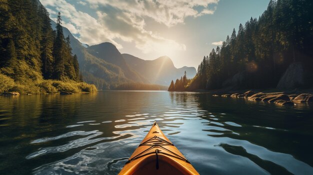 Foto antecedentes de aventuras en canoa y kayak