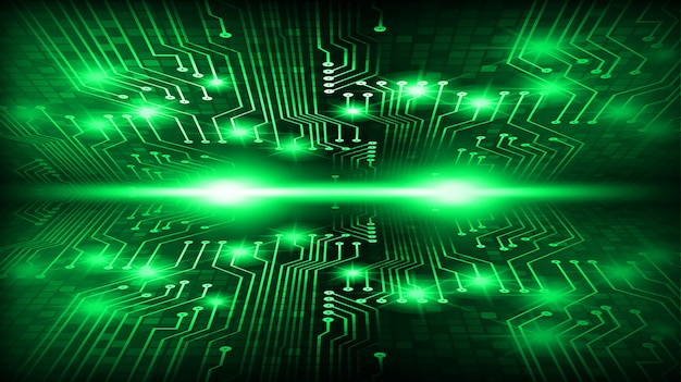 Antecedentes del concepto de tecnología futura del circuito cibernético verde