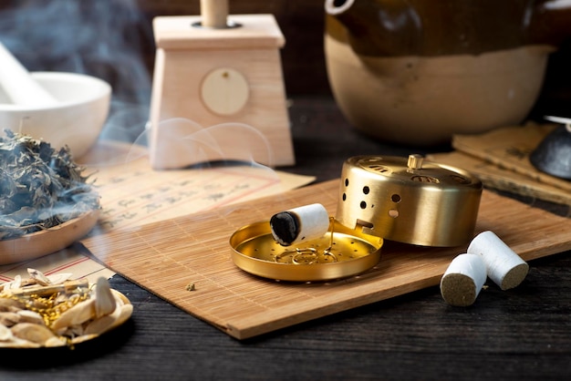 Antecedentes da moxabustão e fitoterapia chinesa