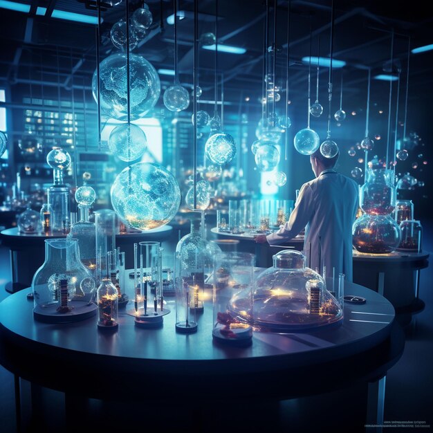 Foto antecedentes de química de laboratório de laboratório