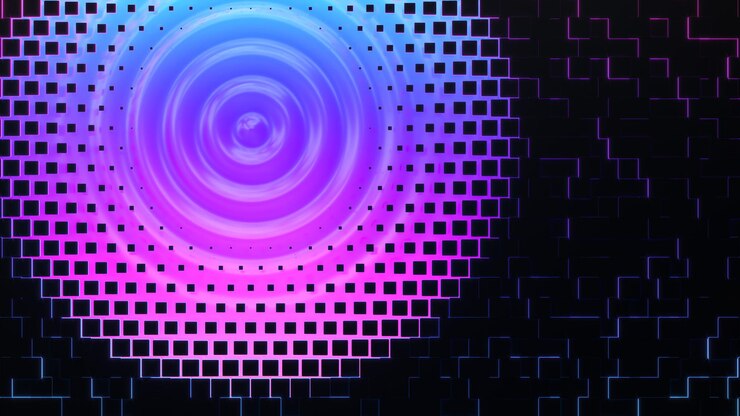 Foto antecedentes degradados vibrantes olas y líneas de neón brillantes copia espacio ilustración 3d