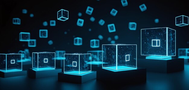 Antecedentes digitales abstractos Tecnología de realidad virtual blockchain