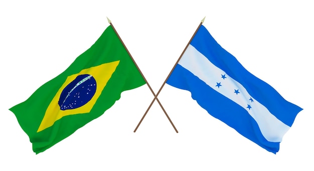 Antecedentes para diseñadores ilustradores Banderas del Día de la Independencia Nacional Brasil y Honduras