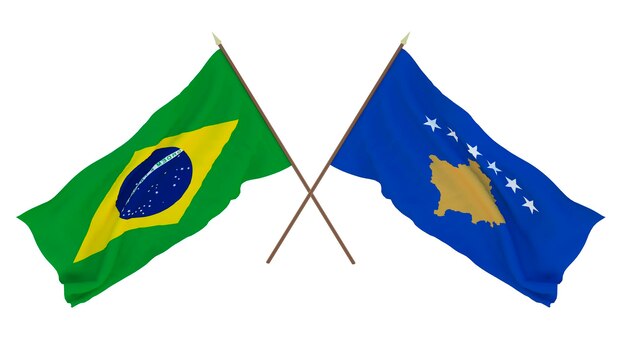 Antecedentes para diseñadores ilustradores Banderas del Día de la Independencia Nacional Brasil y Kosovo