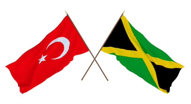 Antecedentes para diseñadores ilustradores Banderas del Día de la Independencia Nacional Turquía y Jamaica