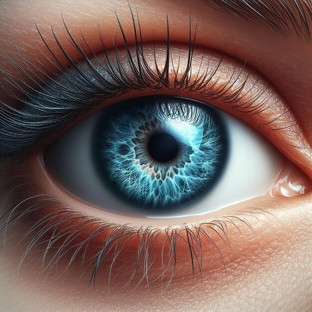 Foto antecedentes de imagen humana de ojo azul generados por ia