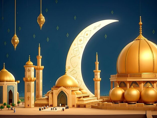 Antecedentes islámicos adecuados para los saludos de Eid Fitr Adha Muharram Ramadan