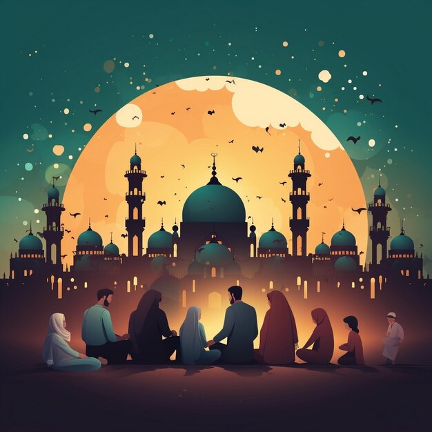 antecedentes islámicos ilustración del Ramadán antecedentes del Eid al Fitr