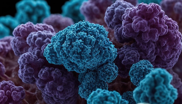 antecedentes médicos en 3D con células de virus abstractas