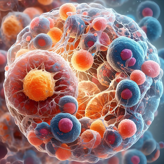 Foto antecedentes médicos de células cancerígenas atípicas