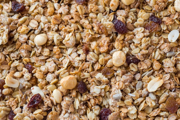 Antecedentes de Muesli Desayuno con copos de avena pasas