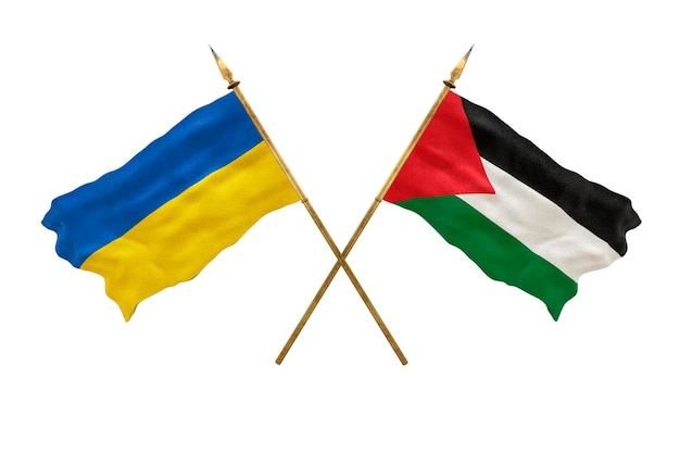 Antecedentes para designers Bandeiras nacionais do dia nacional da Ucrânia e da Palestina
